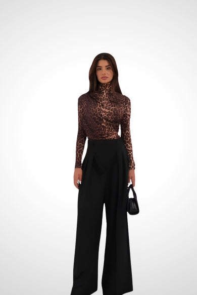 Leopard elegance mesh top